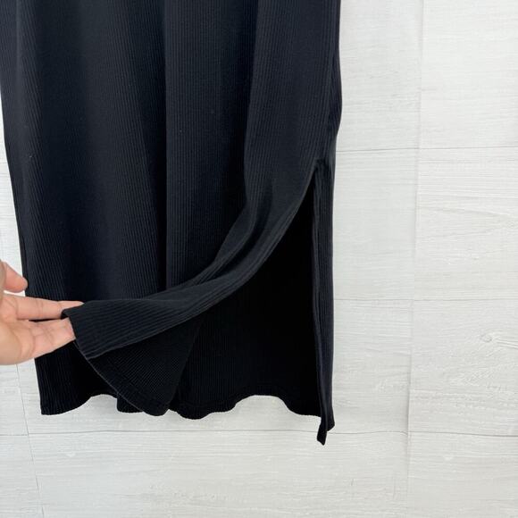 Old Navy Maternity Mock Neck Nursing Sweater Dress Size XL Black Rib Knit Midi - Picture 8 of 16